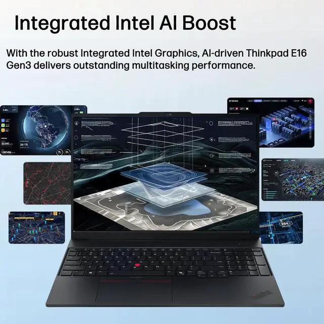 Alt view image 7 of 7 - Lenovo ThinkPad E16 Gen 3 21SSS3X500 16" Laptop U7 255H 16GB 512GB SSD W11P