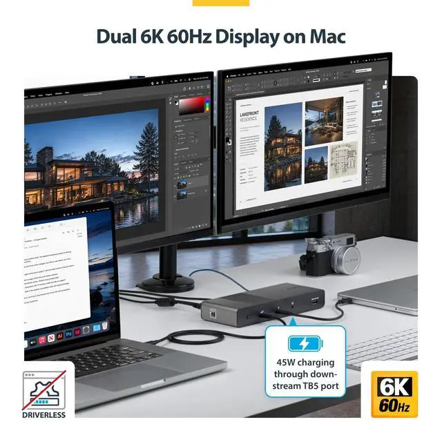 Alt view image 3 of 5 - THUNDERBOLT 5 CERTIFIED, USB4 UNIVERSAL DOCK WITH DRIVERLESS COMPATIBILITY IN WI