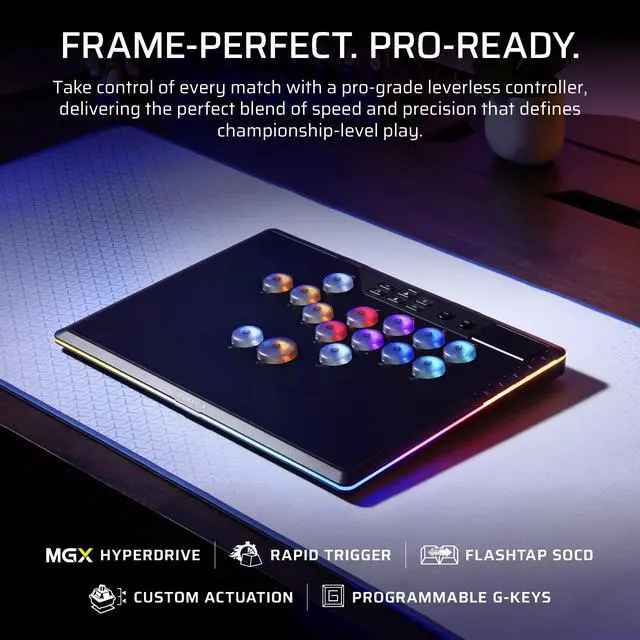 Alt view image 2 of 14 - CORSAIR NOVABLADE PRO WIRELESS HALL EFFECT LEVERLESS CONTROLLER, BACKLIT RGB LED