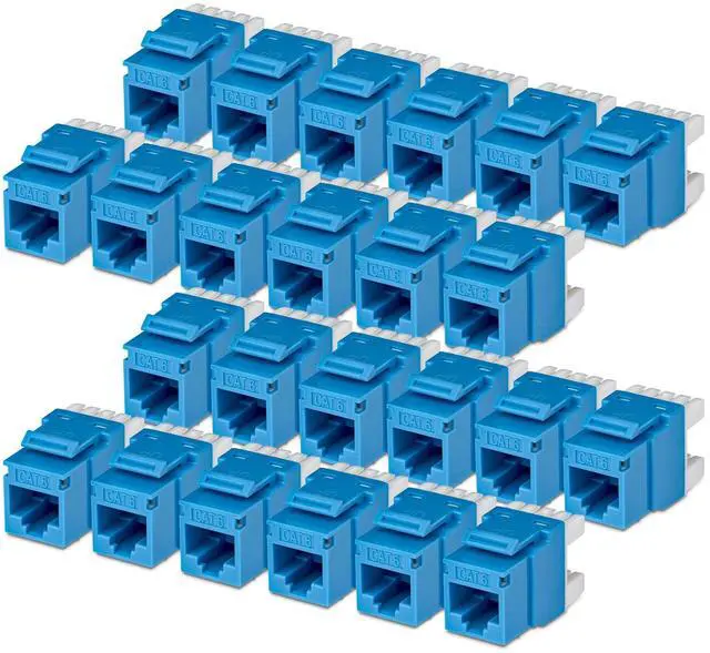 Main image of 24-PACK OF CAT6/CAT5E RJ45 UTP KEYSTONE JACKS IS IDEAL FOR PATCH PANELS AND WALL