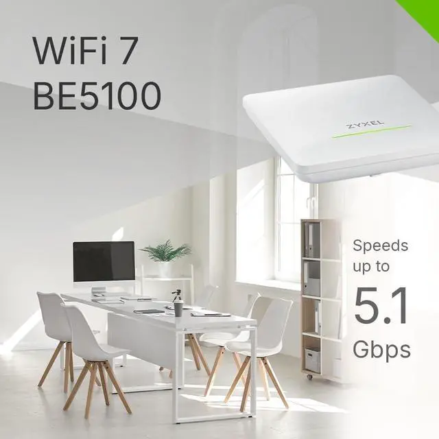 Alt view image 15 of 17 - Zyxel NWA90BE BE5100 WiFi 7 Dual-Band WPA3 Wireless Access Point, 16 Watt, White
