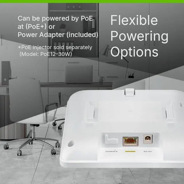 Alt view image 16 of 17 - Zyxel NWA90BE BE5100 WiFi 7 Dual-Band WPA3 Wireless Access Point, 16 Watt, White