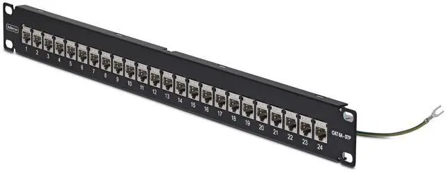 Main image of 24-PORT 1U SHIELDED FEED-THROUGH PATCH PANEL WITH RJ45 STP INLINE COUPLERS; REAR