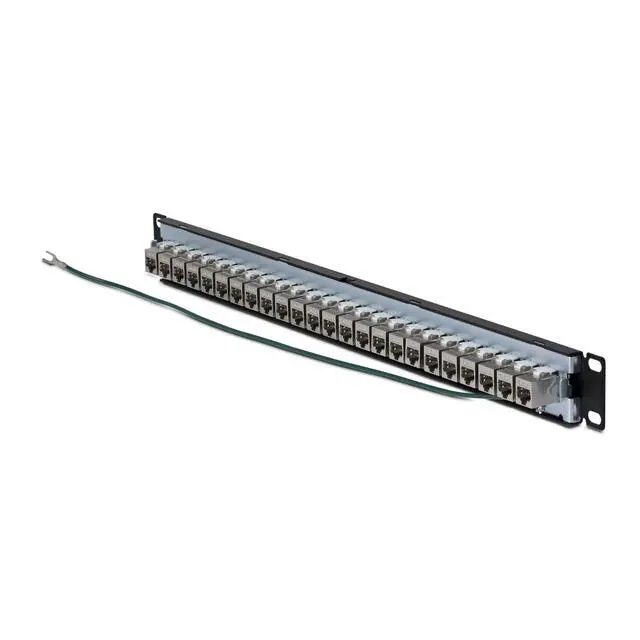 Alt view image 2 of 5 - 24-PORT 1U SHIELDED FEED-THROUGH PATCH PANEL WITH RJ45 STP INLINE COUPLERS; REAR