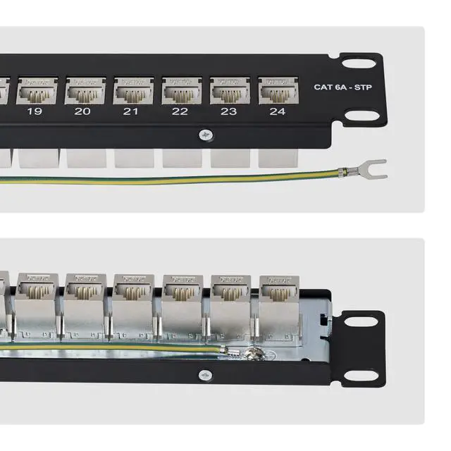 Alt view image 3 of 5 - 24-PORT 1U SHIELDED FEED-THROUGH PATCH PANEL WITH RJ45 STP INLINE COUPLERS; REAR