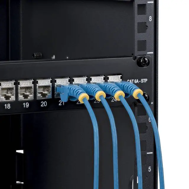 Alt view image 4 of 5 - 24-PORT 1U SHIELDED FEED-THROUGH PATCH PANEL WITH RJ45 STP INLINE COUPLERS; REAR