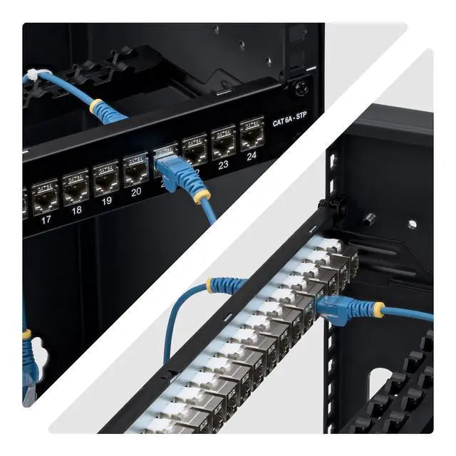 Alt view image 5 of 5 - 24-PORT 1U SHIELDED FEED-THROUGH PATCH PANEL WITH RJ45 STP INLINE COUPLERS; REAR