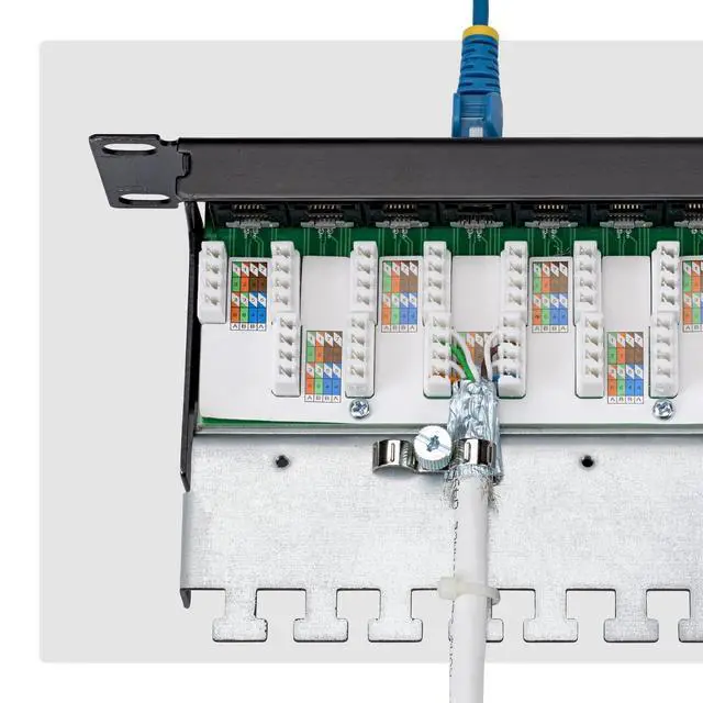 Alt view image 5 of 5 - 24-PORT 1U SHIELDED CAT6A PATCH PANEL WITH METAL HOUSING COVER AND GROUNDING WIR