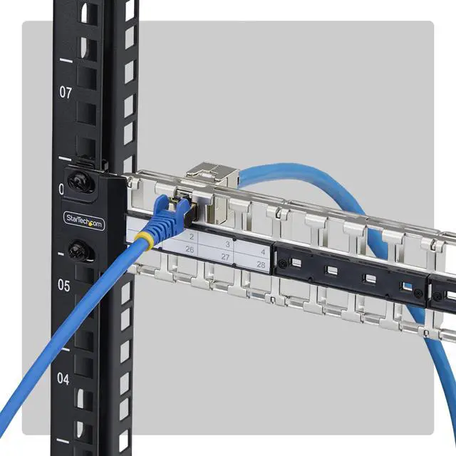 Alt view image 3 of 5 - 48-PORT 1U BLANK KEYSTONE PATCH PANEL WITH GROUNDING WIRE; COMPATIBLE WITH STP/U