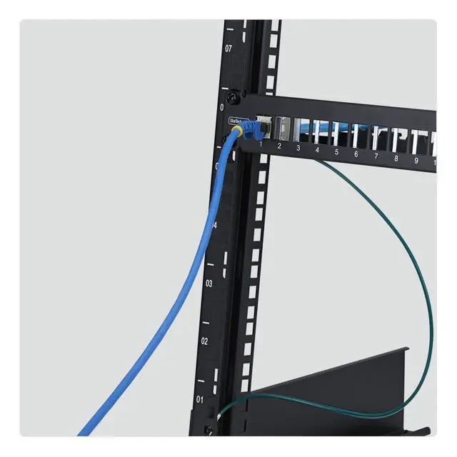 Alt view image 6 of 7 - 24-PORT 1U BLANK KEYSTONE PATCH PANEL WITH CABLE MANAGEMENT BAR AND GROUNDING WI
