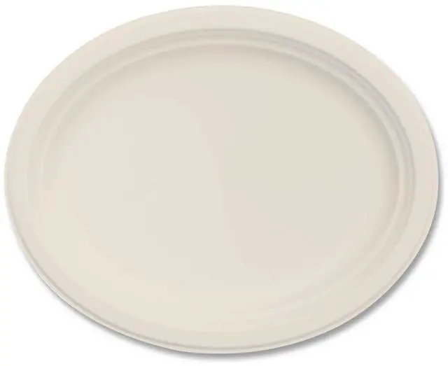 Main image of Compostable Molded Fiber Dinnerware ProPlanet Seal Platter 12" Diameter Natural 500/Carton 12FBRPLR1