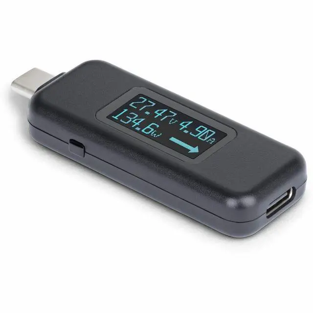 Alt view image 2 of 8 - StarTech USB-C Power Tester, Digital Multimeter, Bi-Directional Voltage and Current Meter, Up to 240W PD EPR, Portable USB-C Cable and Port Power Meter Tester Model USBC-PWRTESTER