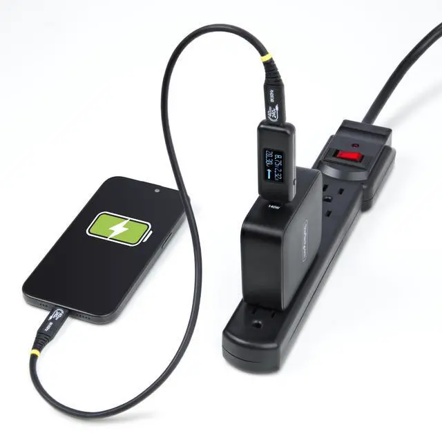 Alt view image 5 of 8 - StarTech USB-C Power Tester, Digital Multimeter, Bi-Directional Voltage and Current Meter, Up to 240W PD EPR, Portable USB-C Cable and Port Power Meter Tester Model USBC-PWRTESTER