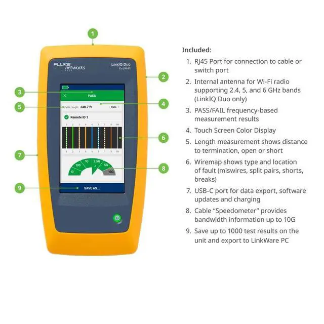 Alt view image 2 of 5 - Fluke LinkIQ LIQ-DUO-IE Testing Device LIQDUOIE