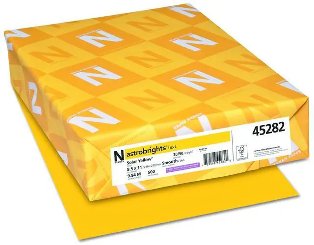 Main image of 20lb Color Paper 20 lb Bond Weight 8.5 x 11 Solar Yellow 500/Ream 45282