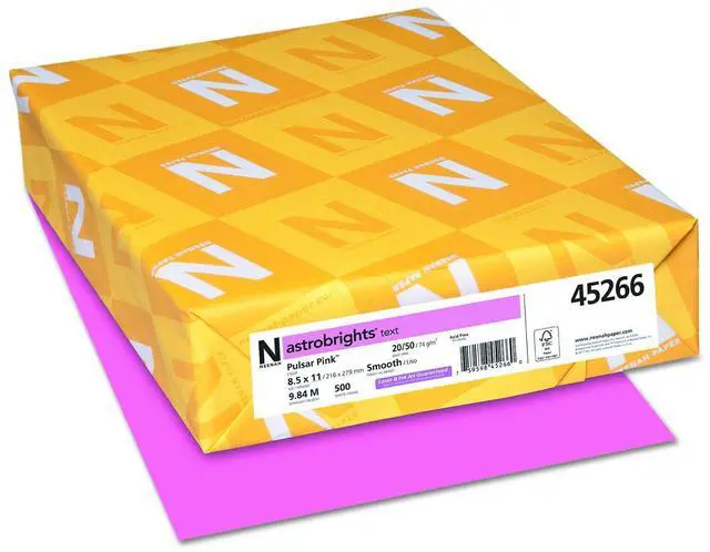 Main image of 20lb Color Paper 20 lb Bond Weight 8.5 x 11 Pulsar Pink 500/Ream 45266