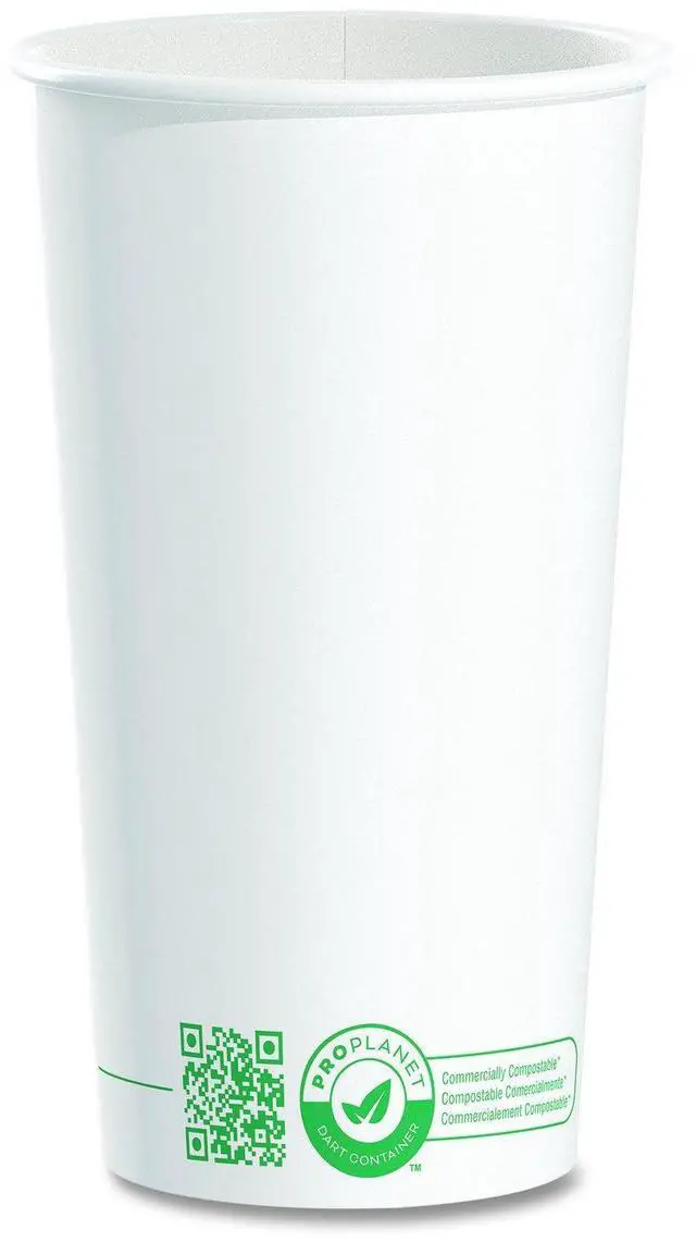 Main image of Compostable Paper Hot Cups ProPlanet Seal 20 oz White/Green 600/Carton 420PLAPLANET
