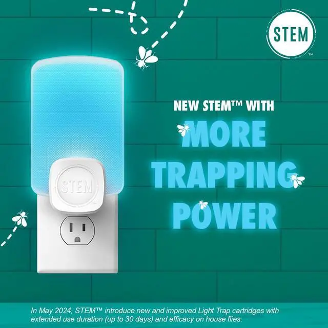 Alt view image 2 of 7 - STEM Light Trap: Indoor Fruit Fly Trap, Effective Insect Control for Home, Attracts and Traps Flying Insects, Emits Soft Blue Light, Starter Kit