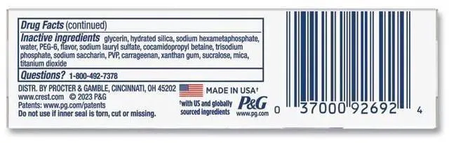 Alt view image 4 of 6 - 3D White Brilliance Advanced Whitening Technology + Advanced Stain Protection Toothpaste Vibrant Peppermint 0.85 oz 72/CT 80717080