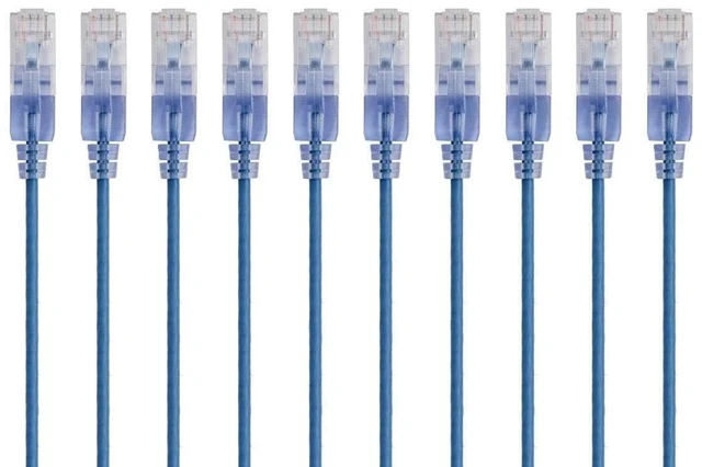 Alt view image 4 of 6 - Monoprice Cat6A Ethernet Patch Cable - 5 Feet - Gray | Network Internet Cord - RJ45, 550Mhz, UTP, Pure Bare Copper Wire, 10G, 30AWG, 10-Pack - SlimRun Series