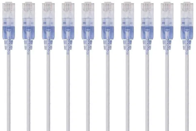 Alt view image 6 of 6 - Monoprice Cat6A Ethernet Patch Cable - 5 Feet - Gray | Network Internet Cord - RJ45, 550Mhz, UTP, Pure Bare Copper Wire, 10G, 30AWG, 10-Pack - SlimRun Series