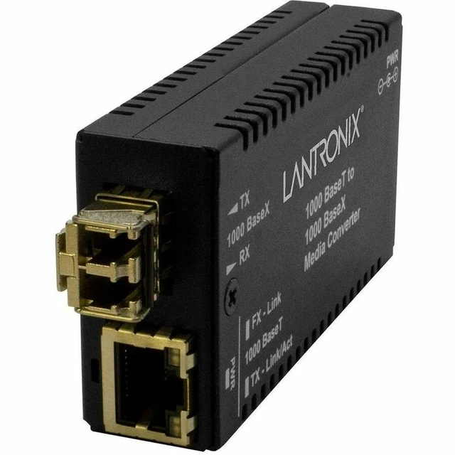 Alt view image 2 of 2 - Lantronix M/GE-T-SX-01(LC) Transceiver/Media Converter - 1 x Network (RJ-45) - 1 x LC Ports - Multi-mode - 850 nm Fiber - Gigabit Ethernet - 1000Base-T, 1000Base-SX - 1000 Mbit/s - 0.55 km - AC/DC - W