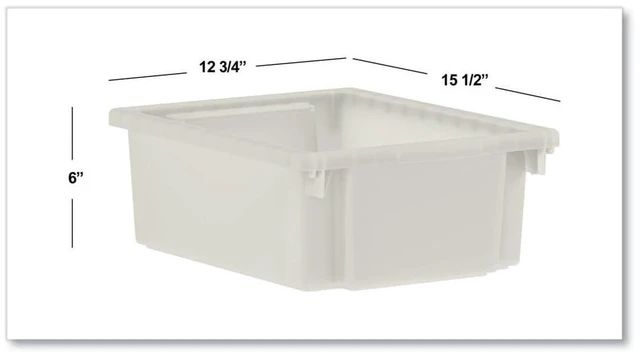 Alt view image 2 of 5 - Flagship Storage Bins 1 Section 12.75" x 16" x 6" Translucent White HFMBIN6