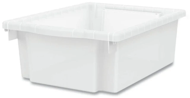 Alt view image 3 of 5 - Flagship Storage Bins 1 Section 12.75" x 16" x 6" Translucent White HFMBIN6