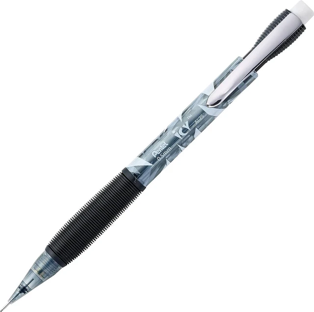 Alt view image 2 of 3 - Icy Mechanical Pencil 0.5 mm HB #2 Black Lead Translucent Ice/Black Barrel Dozen AL25TA