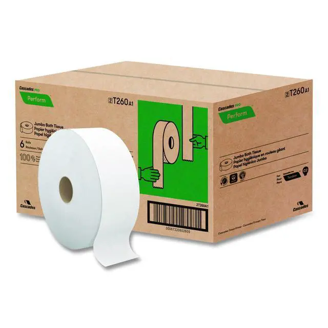 Alt view image 3 of 3 - Cascades Cascades Jrt For Tandem Dispensers 2-Ply 3 1/2" X 1400' White 6 Rl/ctn T260