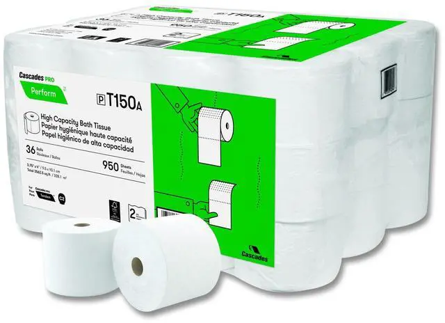 Main image of Perform High-Capacity Bathroom Tissue for Tandem Dispensers Septic Safe 2-Ply White 950 Sheets/Roll 36 Rolls/Carton T150