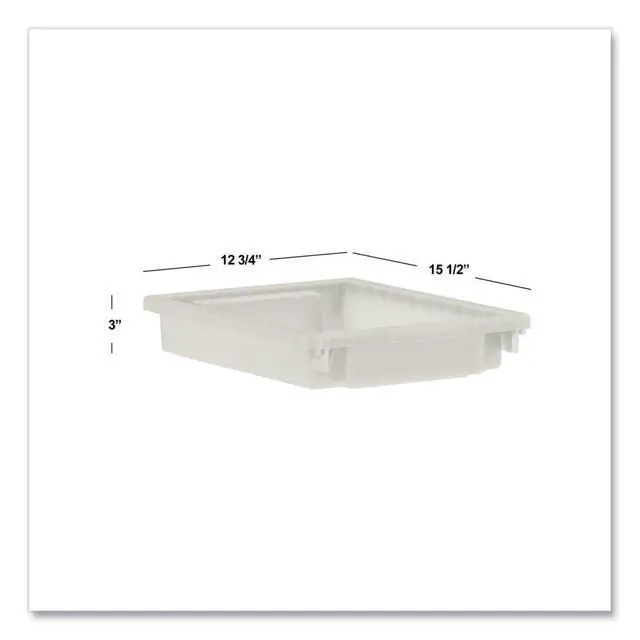 Alt view image 3 of 5 - Flagship Storage Bins 1 Section 12.75" x 16" x 3" Translucent White HFMBIN3