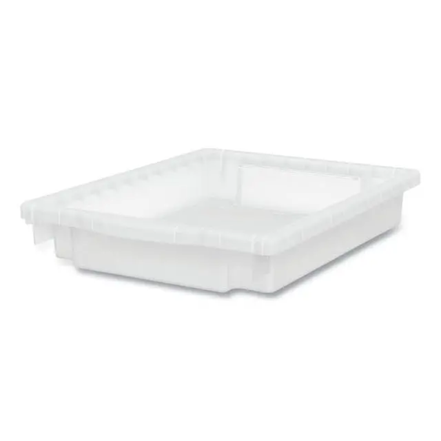Alt view image 4 of 5 - Flagship Storage Bins 1 Section 12.75" x 16" x 3" Translucent White HFMBIN3