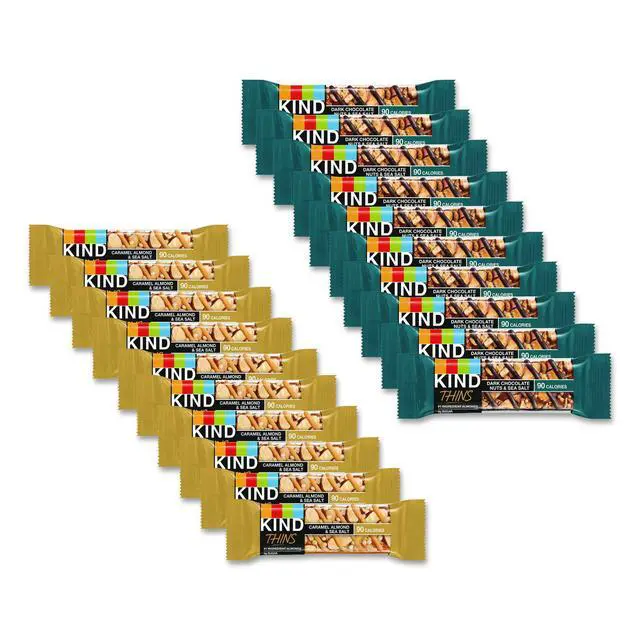 Alt view image 6 of 10 - KIND Thins Gluten-Free Bar Variety Pack 14.8 oz. 20 Bars/Box (41888) PHW41888