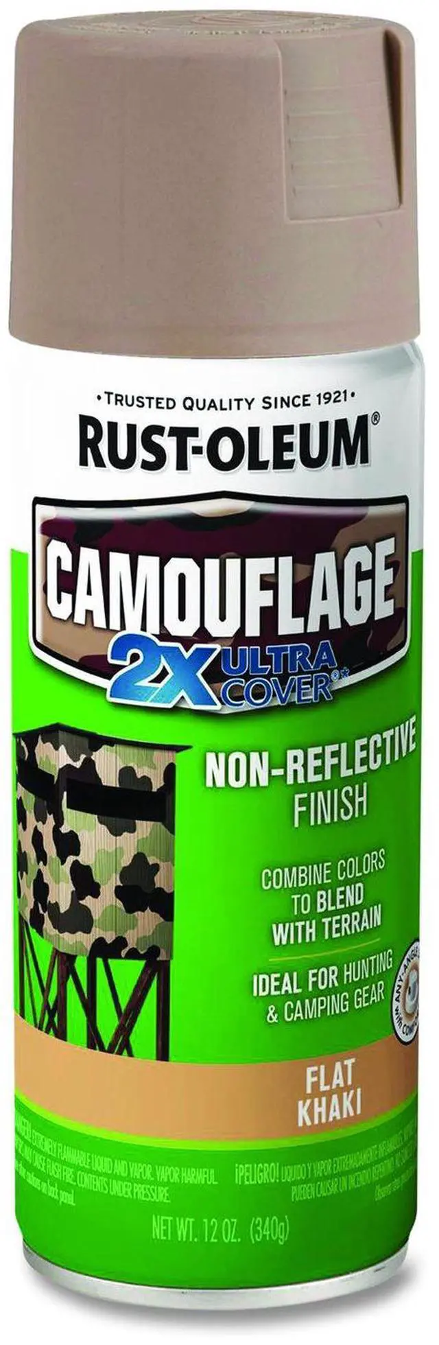 Main image of Camouflage Spray Paint Flat Khaki 12 oz Aerosol Can 279177