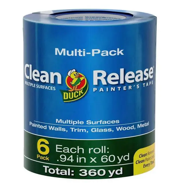Alt view image 7 of 7 - Duck Brand Clean Release 14-Day Blue Painters Tape: 0.94 in. x 60 yds. (Blue) *6-pack - OEM