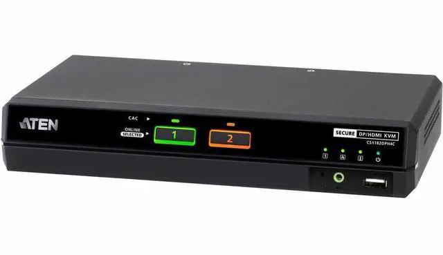 Main image of ATEN 2-Port Single Display Universal Secure KVM PP4.0 (HDMI / DisplayPort) with CAC support - CS1182DPH4C