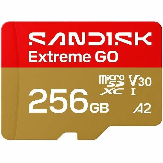 Alt view image 4 of 7 - SanDisk Extreme GO microSD 256GB microSDXC Memory Card, Up to 240MB/s UHS-I U3 4K V30 A2 for Android SDSQXGN-256G-GN6MN