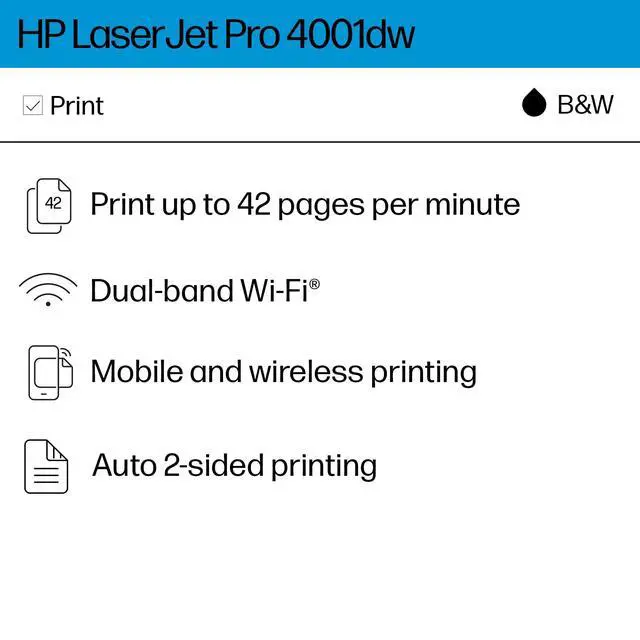 Alt view image 2 of 7 - HP LaserJet M209dw Desktop Wireless Printer Monochrome 6GW62FBGJ