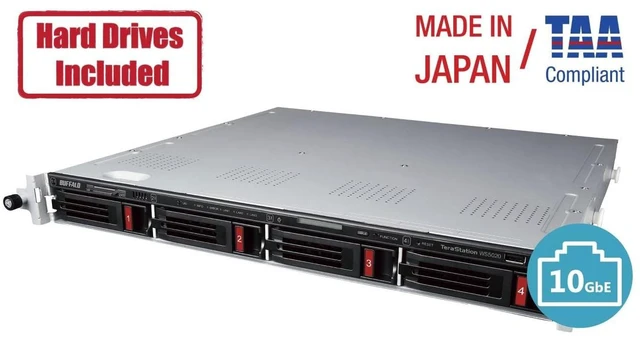 Alt view image 3 of 7 - BUFFALO TeraStation WS5420RN 4-Bay Windows Server IoT 2025 Rackmount NAS 48TB 4x12TB HDD Included TAA Compliant