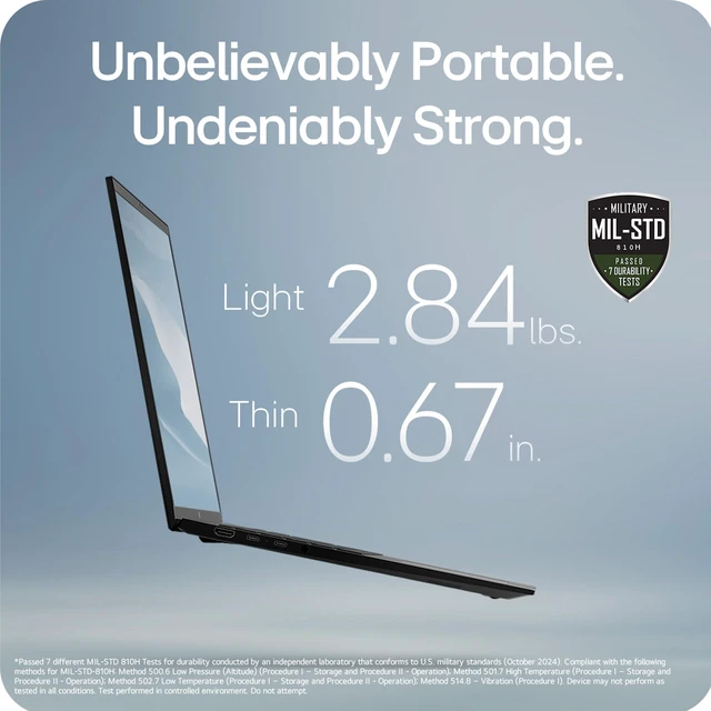 Alt view image 7 of 10 - LG gram 15-inch, Copilot+, Thin and Lightweight Laptop, Windows 11 Home, Powered by AMD Ryzen AI 7 350 Processor, 16GB RAM, 1TB SSD, Obsidian Black