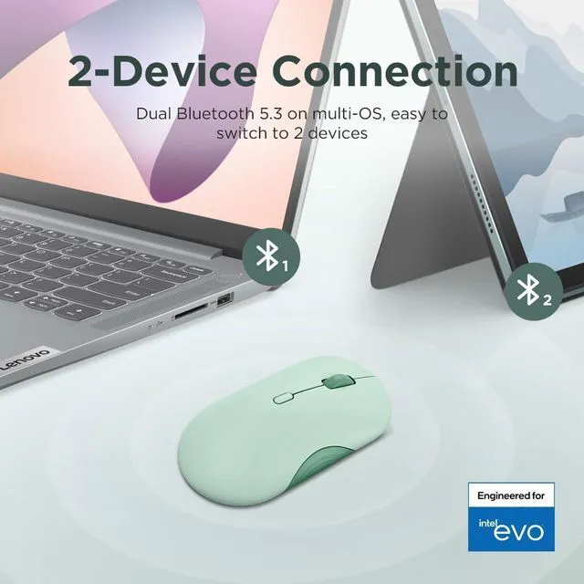 Alt view image 2 of 5 - Lenovo 350 Bluetooth Silent Mouse Breeze Moss NA GY51S61914