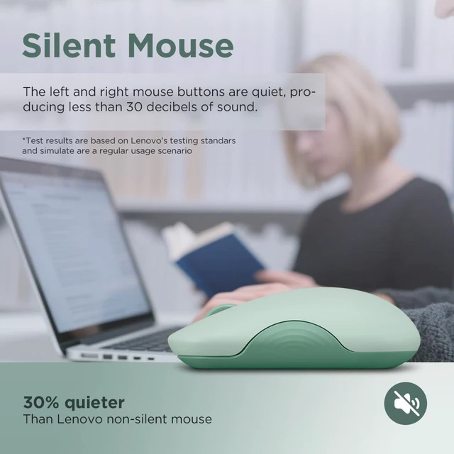 Alt view image 5 of 5 - Lenovo 350 Bluetooth Silent Mouse Breeze Moss NA GY51S61914
