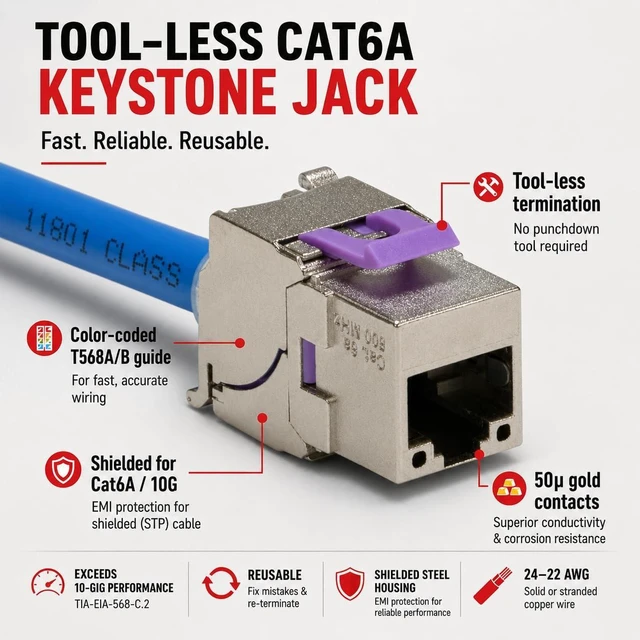 Alt view image 2 of 6 - Platinum Tools Keystone Cat6A Jack
