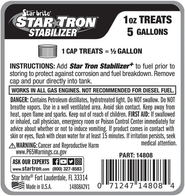 Alt view image 3 of 4 - Star brite 14808 StarTron Fuel Storage Stabilizer - 8 oz.