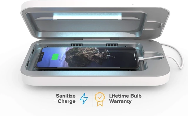 Main image of PhoneSoap 3 UV Cell Phone Sanitizer & Dual Universal Cell Phone Charger Box White