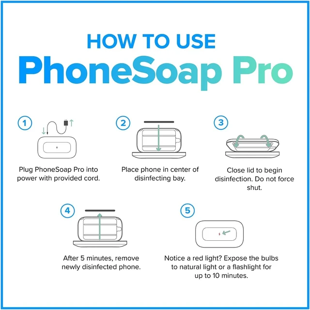 Alt view image 2 of 7 - PhoneSoap Pro Smart Phone UV Sanitizer PS500PRO-C - Charcoal