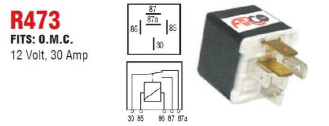 Alt view image 3 of 3 - Arco R473 Outboard Relay for Johnson/Evinrude 12V 30A