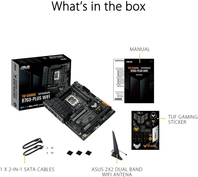 Alt view image 4 of 6 - ASUS TUF Intel B760 DDR5 LGA-1700 ATX Gaming Desktop Motherboard