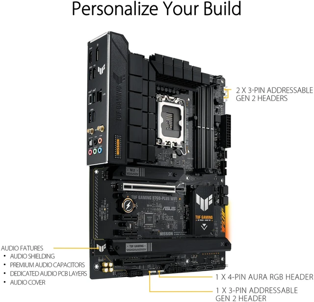 Alt view image 5 of 6 - ASUS TUF Intel B760 DDR5 LGA-1700 ATX Gaming Desktop Motherboard